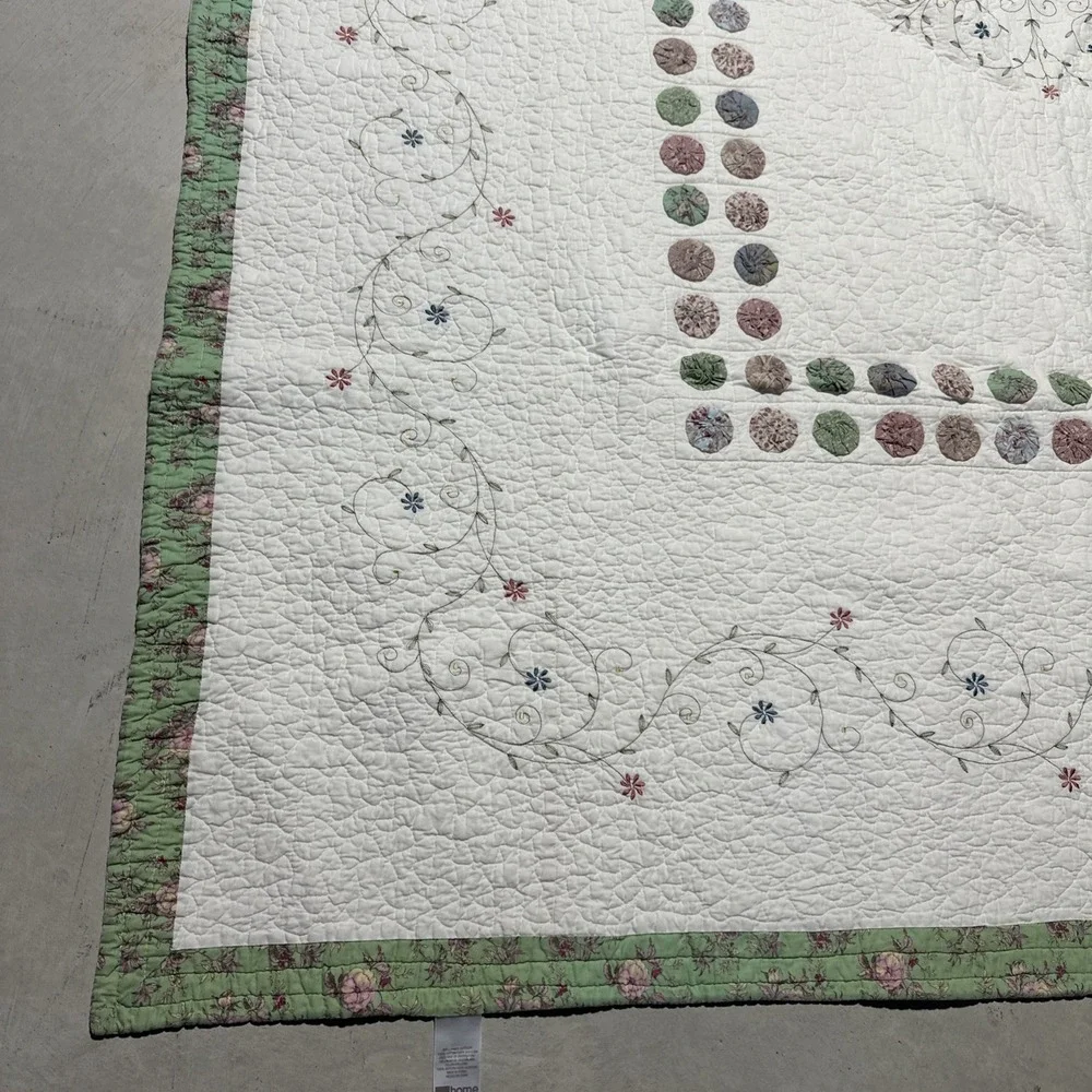 Vintage YO YO Quilt JC Penny Patchwork 67